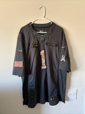 Nike Men’s Carolina Panthers Salute to Service #1 Black Camo Jersey
